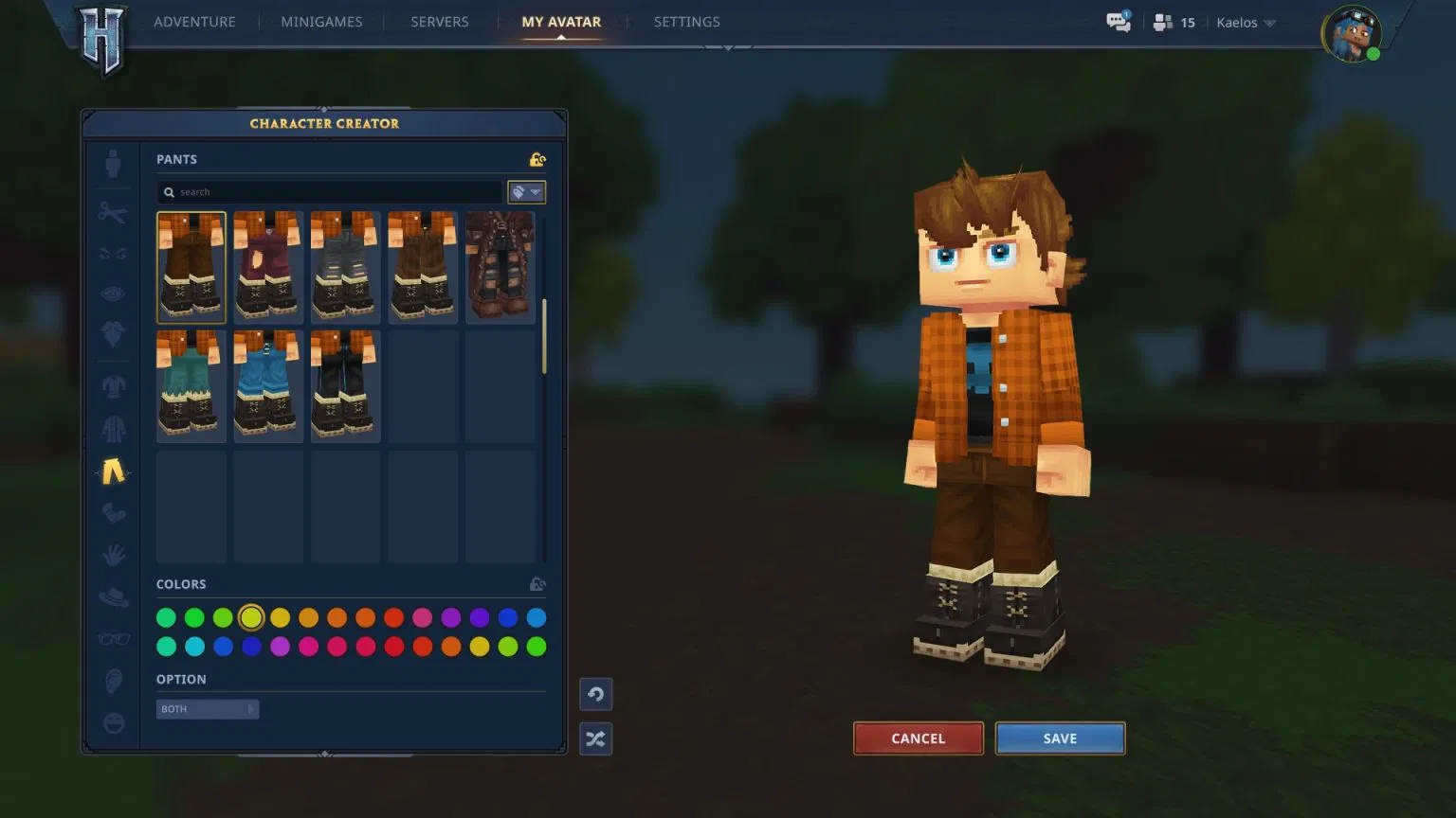 Editor de avatar y personalización en Hytale
